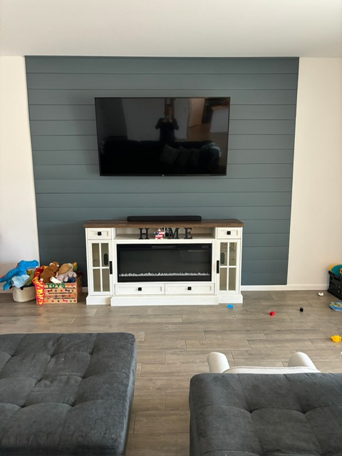 TV Mounting with Shiplap Wall